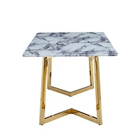 Heavenly Collection White Marble Table Dining Table