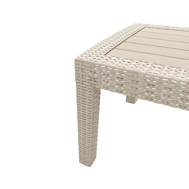 CorLiving Adelaide 4pc Rust Proof Resin Wicker Outdoor Patio Conversation Set with Loveseat, 2 Chairs, and Coffee Table