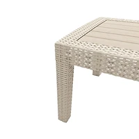 CorLiving Adelaide 4pc Rust Proof Resin Wicker Outdoor Patio Conversation Set with Loveseat, 2 Chairs, and Coffee Table