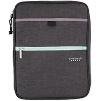 Five Star 1" Carry-All Zipper Binder, Mint/Charcoal