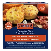 Schneiders Egg with Bacon & Cheddar Breakfast Bites, 4 per pack, 224 g