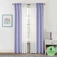 Your Zone 4 Piece Curtain Panel Set, 27.5" x 84" Gray Camo, 4-Panel Curtain Set