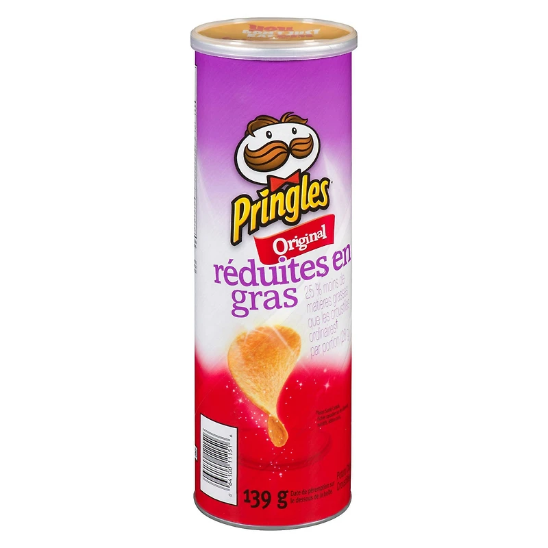 Croustilles Pringles Original Réduit en gras, 139 g
