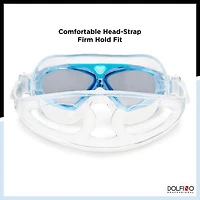 Dolfino Pro Axis Adult Watersport Goggle - Turquoise/Silver, Watersport Goggle