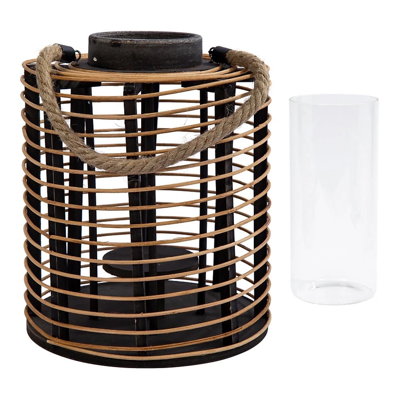 Truu Design, Cylindrical Rattan and Wooden Lantern