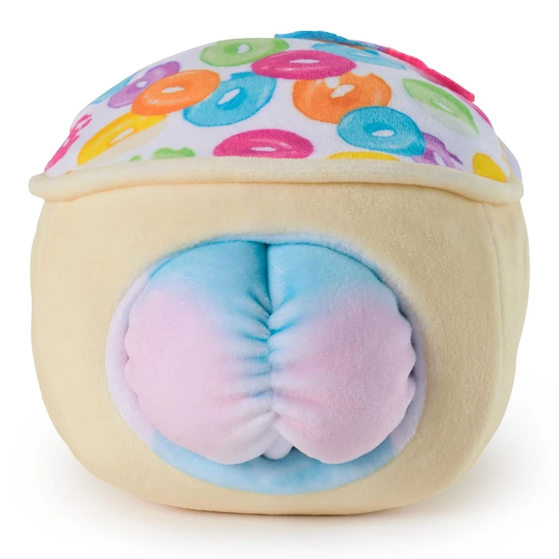 Cheeky Chonks Cheeky Os Reversible Plush, Food Plushies, Cheeky Os Plush, Plush Breakfast Cereal, Stuffed Animal Plush Toy for Ages 3 and Up, Rainbow, 4.5”