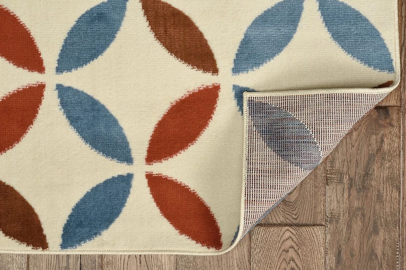 Capri Conrad Bone & Blue 6' 5" x 9' 3" Area Rug