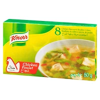 Knorr Knoor Chicken Bouillon Flavoured Cubes Halal, Chicken flavor cubes 8/80g