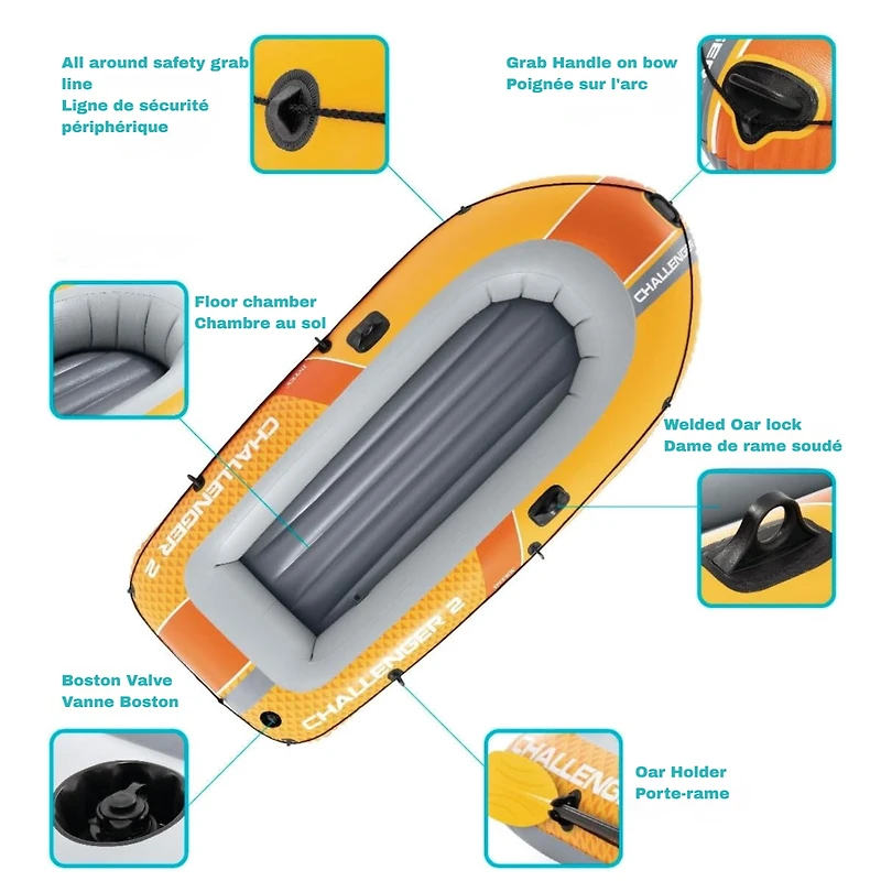 Set bateau Intex Challenger 2