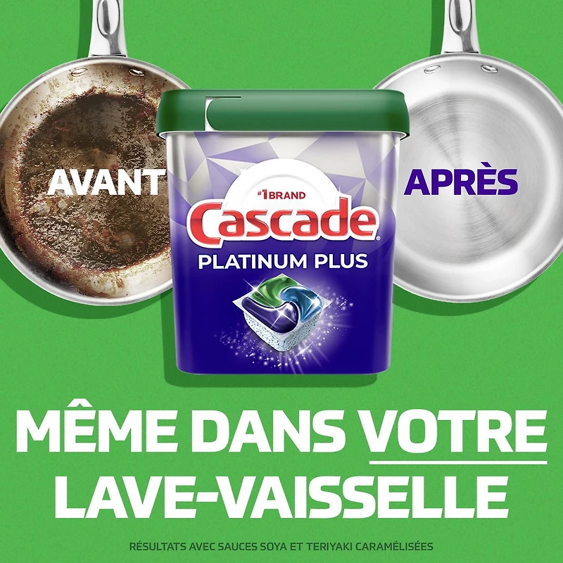 Sachets de détergent pour lave-vaisselle Cascade Platinum Plus ActionPacs, Citron net 30CT