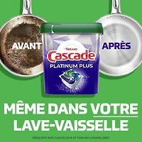 Sachets de détergent pour lave-vaisselle Cascade Platinum Plus ActionPacs, Citron net 30CT