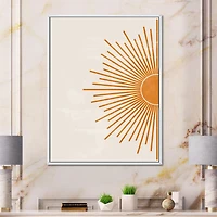 Designart Orange Sun Print I FLOAT FRAME WALL ART