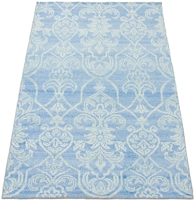 ECARPETGALLERY 4'11" x 7'9" Transitional Jules Oushak Hand-knotted Area Rug for Living Room, Dining Room and Bedroom in Blue