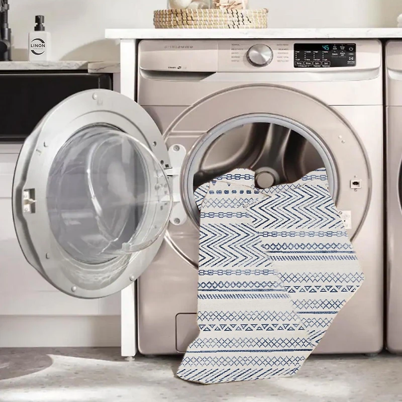 Outdoor Washable Marco Ivory & Blue 5' x 7' Area Rug