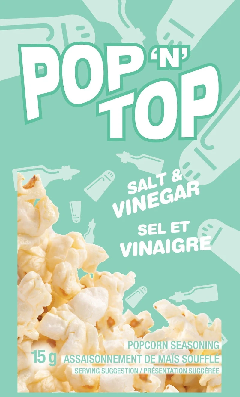 Pop 'N' Top Sel et Vinaigre 15g PNT Sel et Vinaigre