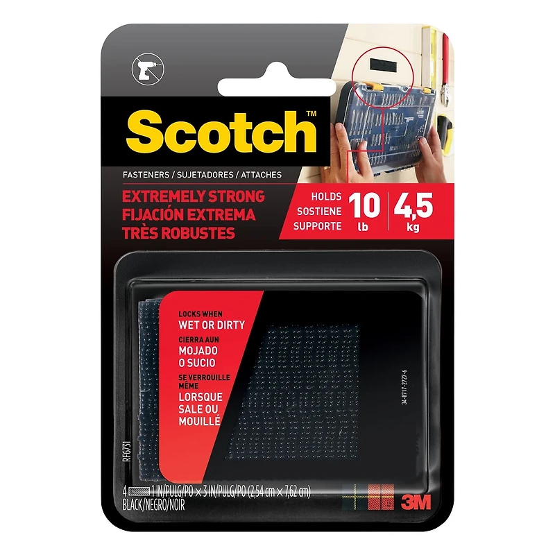 Scotch™ Extreme Fasteners, RF6731, Black