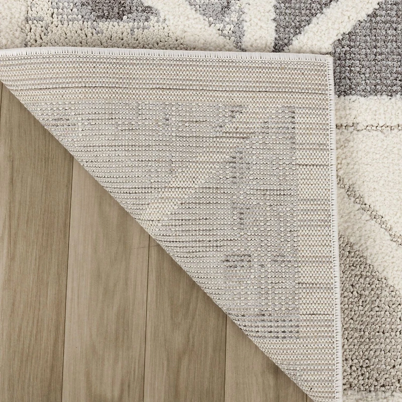 Rug Branch Nimbus Geometric Indoor Area Rug, Cream Grey, Modern - Living Room, Bedroom, Dining Room, and Kitchen