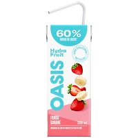 Boîtes de jus de fruits fraise banane JUS FRAISE/BANANE OASIS HYDRAFRUIT 8X200ML