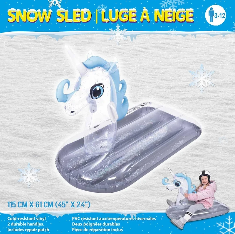 Pathfinder Inflatable Unicorn Snow Tube for ages 3 - 12 years