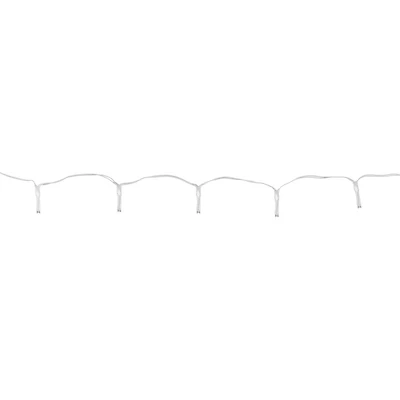 100 5mm battery operated LED Light String, indoor/outdoor, white wire, 8 functions with timer