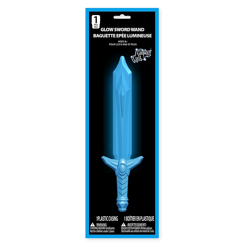 Étiquette fournisseur, Baguette lumineuse pour fête d'Halloween, 1 pièce, épée bleue, 26 cm