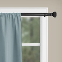 Mainstays Adjustable Drapery Window Curtain Rod with Decorative Finials, Black, 42" to 84"