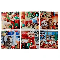 8" Square Ceramic Trivet (Cats & Dogs) (Asstd) - Set of 6