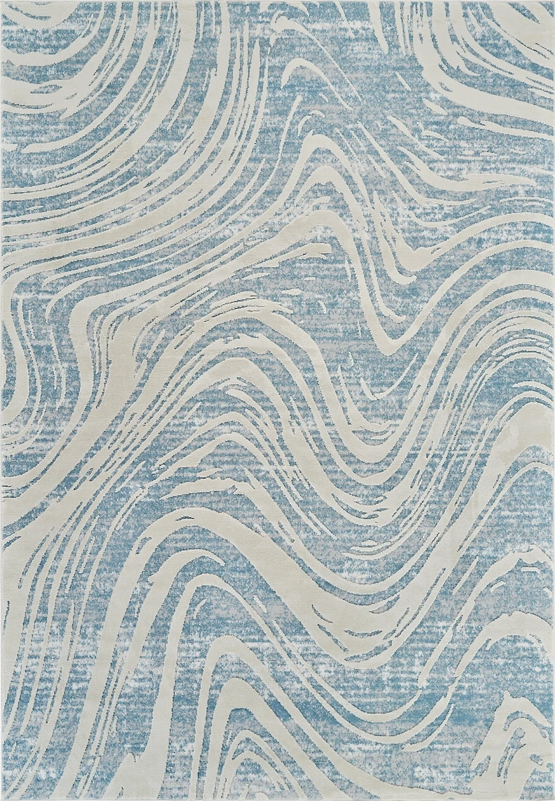 Rug Branch Nomad Abstract Indoor Area Rug, Blue Beige, Coastal - Living Room, Bedroom, Dining Room, and Kitchen