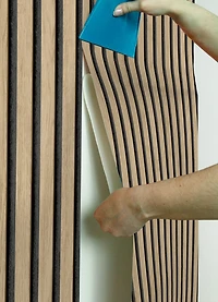Roommates Studio Cream Oak Slat Peel and Stick Wallpaper 30.75 Sq. ft