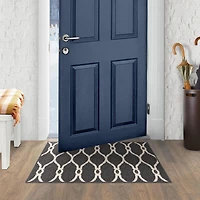 18"x30" Decorative Sharaya Mat, 18"x30" Decorative Sharaya Grey Printed Doormat