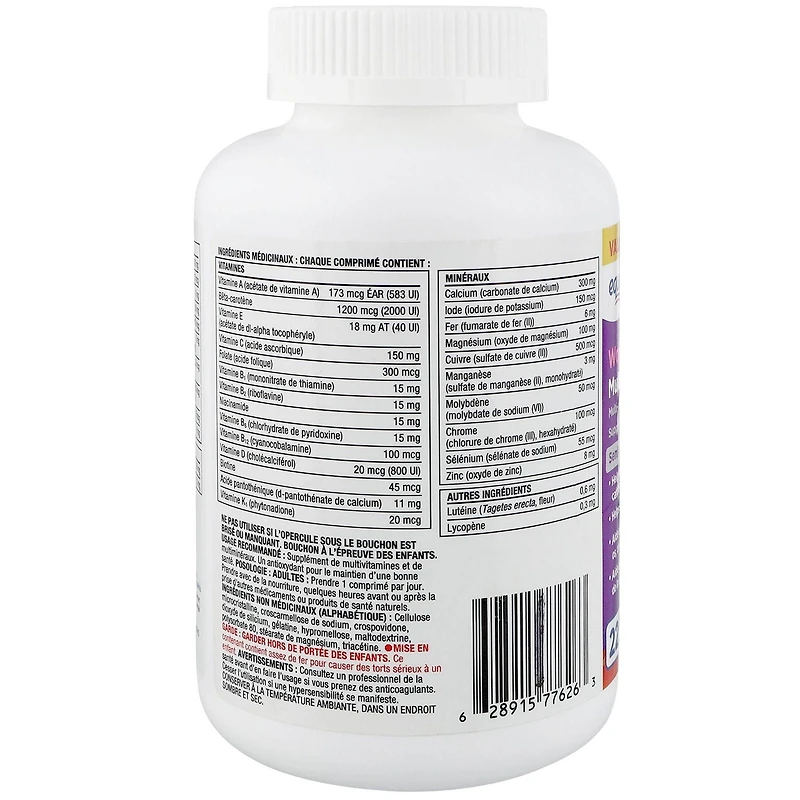 Multivitamine pour femmes sénior Equate 225 comprimés