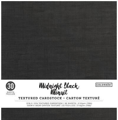 Colorbok Midnight Black Textured Cardstock