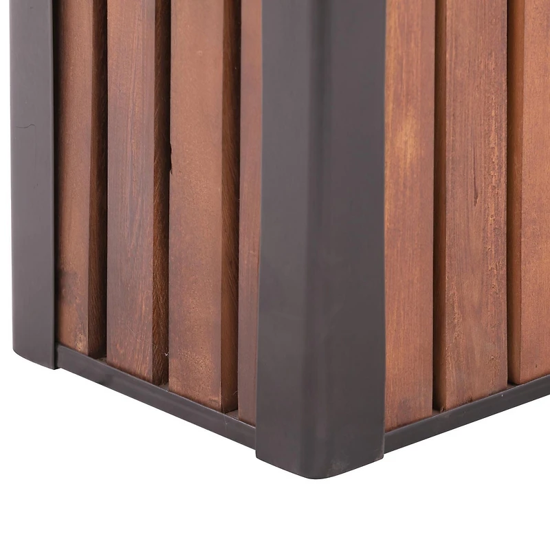 Grapevine Slat Wood Planter, Rectangular, 23.6IN