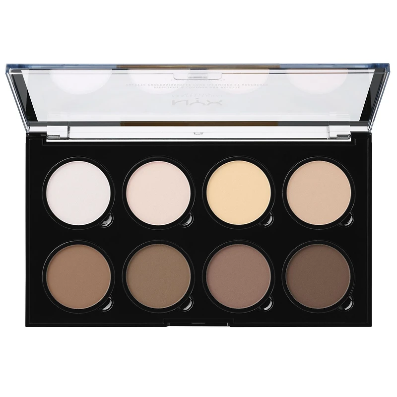 NYX Professional Makeup Palette Professionnelle Pour Illuminer et Accentuer Les Contours, 8 shades x 2.7g palette, contour