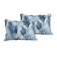 Marina Decoration Couvre-lit Pinsonic imprimé en relief, ensemble de couette d'été ultra doux avec taies d'oreiller, motif de feuilles bleues modernes