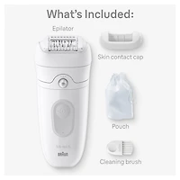 Braun Silk-épil 5 Epilator, Wet and Dry, Includes Skin Contact Cap, SE5-011, Grey, 1 Count