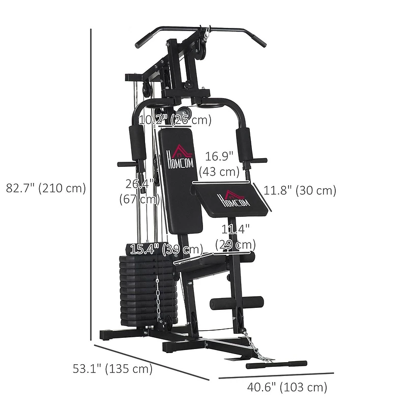 Soozier Équipement de gym à domicile entraînement multifonctionnel