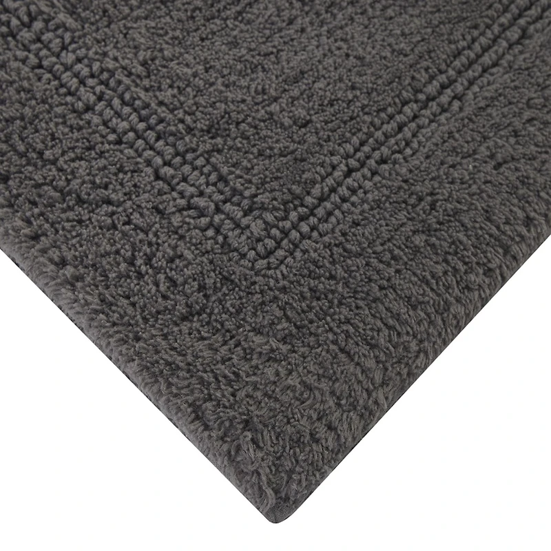 Better Homes & Gardens Cotton Reversible Bath Rug, Grey  Flannel, 17" x 24", 100% Cotton, 17"x24"