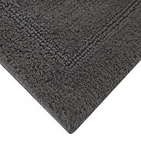 Better Homes & Gardens Cotton Reversible Bath Rug, Grey  Flannel, 17" x 24", 100% Cotton, 17"x24"