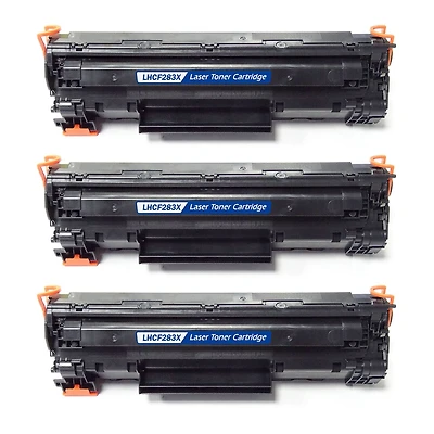 L-ink 3 Pack Compatible HP 83X (CF283X) High Yield Black Toner Cartridge