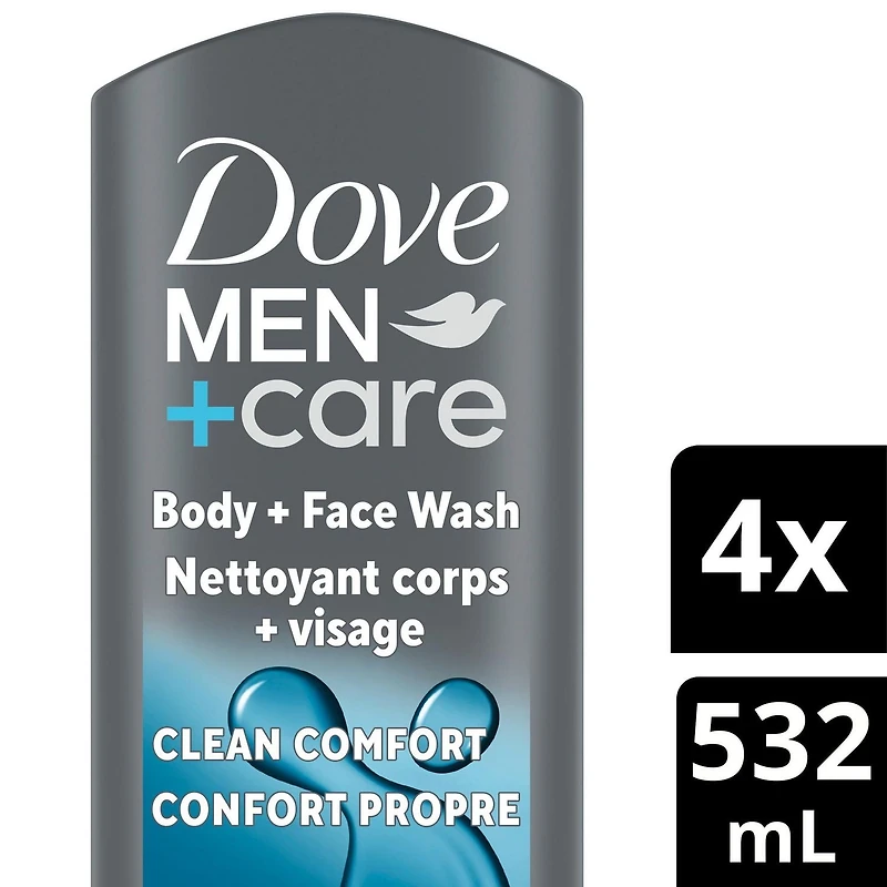 Dove Men+Care Body Wash Hydrating Clean Comfort for Men with 24-Hour Nourishing Micromoisture Technology, 532mL