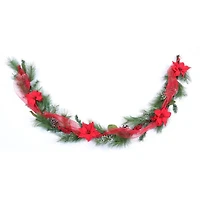 HOLIDAY TIME CHRISTMAS MESH GARLAND, CHRISTMAS GARLAND
