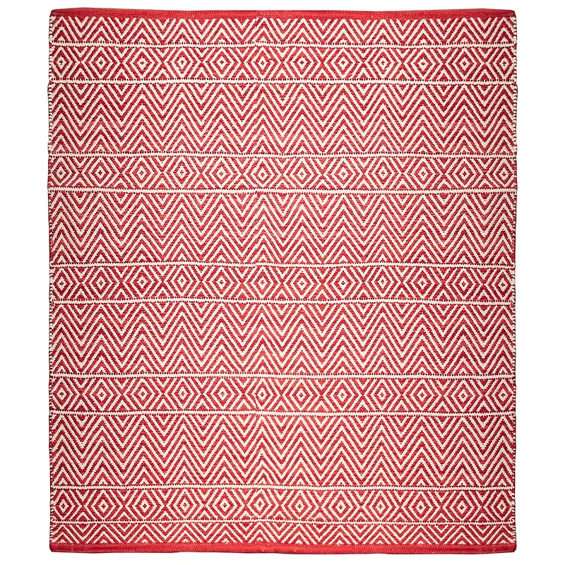 Tapis tissé à plat en coton à chevrons Fabstyles pour salon, couloir, patio