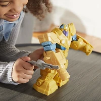 Hasbro Marvel Avengers Mech Strike, figurine articulée de 22,5 cm Thanos Armure d'infinité avec lame rotative, pour enfants, dès 4 ans