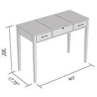 Safdie & Co. Vanité Maquilleuse Bureau Multifonctionnelle 40po Blanc avec 2 Tiroirs et 1 Miroir Pliable pour Salon, Dressing ou Chambre