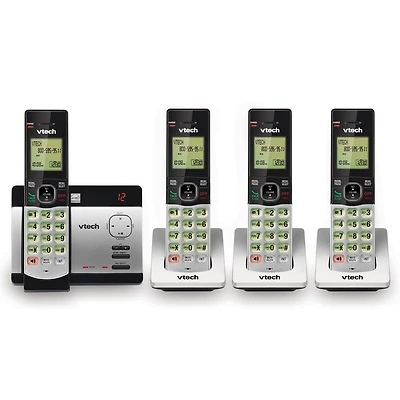 VTech CS5129-4 DECT 6.0 Expandable Cordless Phone System with 4 Handsets