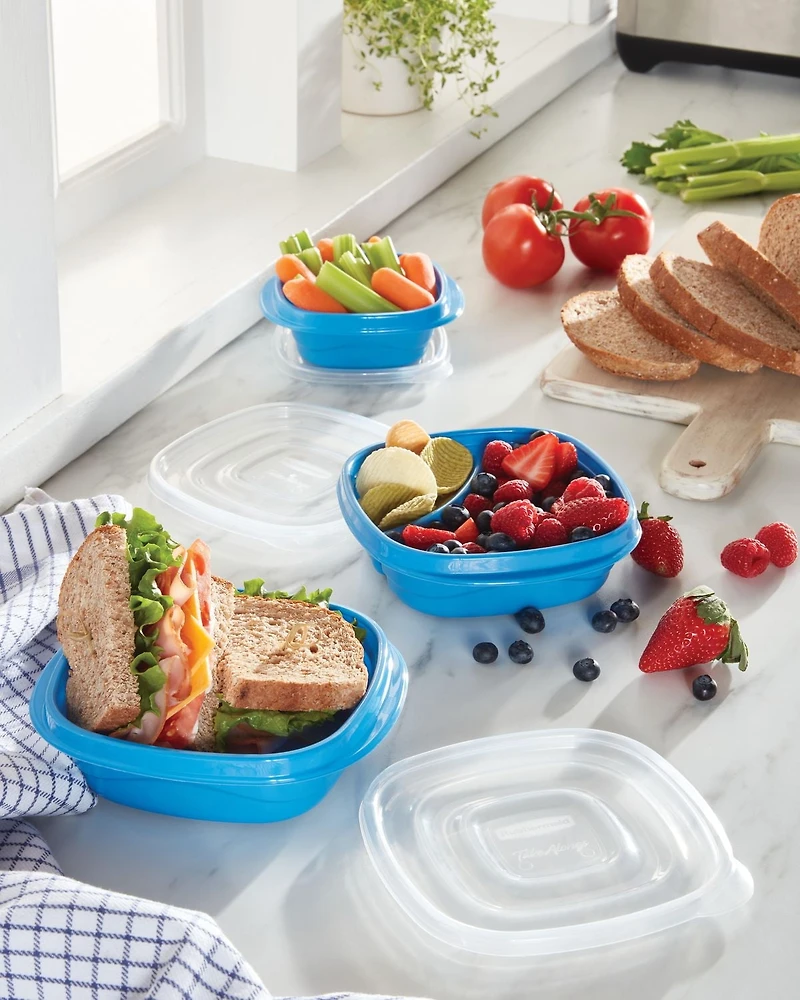 Rubbermaid Takealongs On The Go Contenants De Conservation Des Aliments Et De Préparation Des Repas, 2,9 Tasses Pour Sandwiches paquet de 4