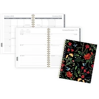 Mead Dark Floral Large Weekly/Monthly Clear Poly Planner, Planner