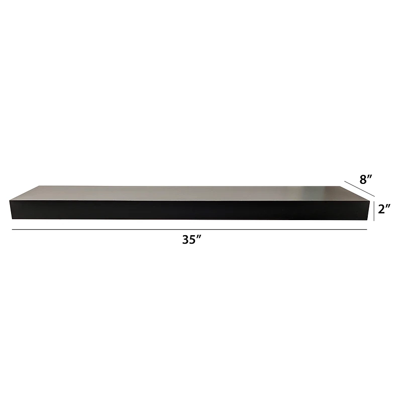 Hometrends 35 inch Floating Shelf Black, 35" Black Floating Shelf