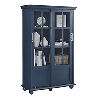 Ameriwood Home Aaron Lane Bookcase with Sliding Glass Doors, White
